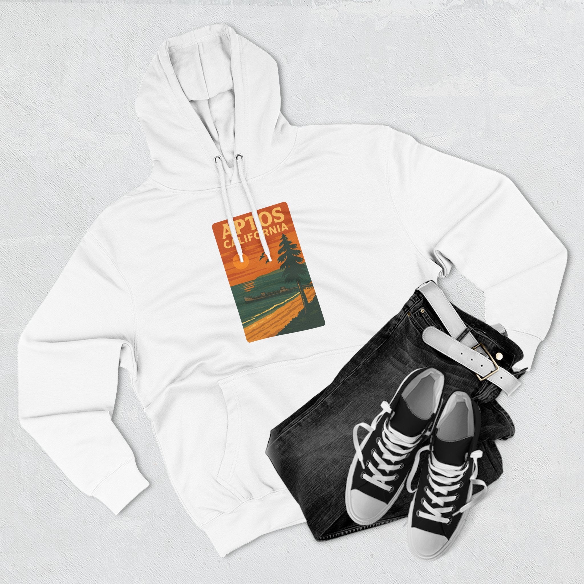 Aptos California Sunset Unisex - Pull-Over Cotton Blend Fleece Hoodie