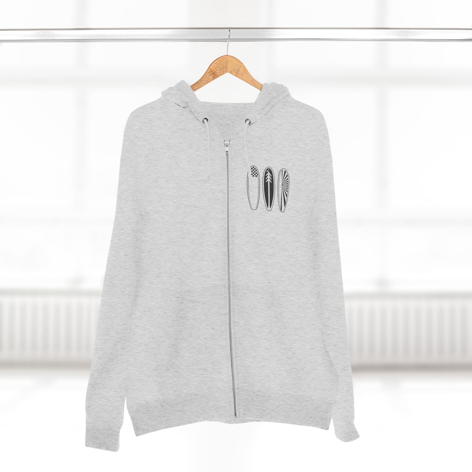 Ventana Three Board Unisex - Zip Cotton Blend Fleece Hoodie