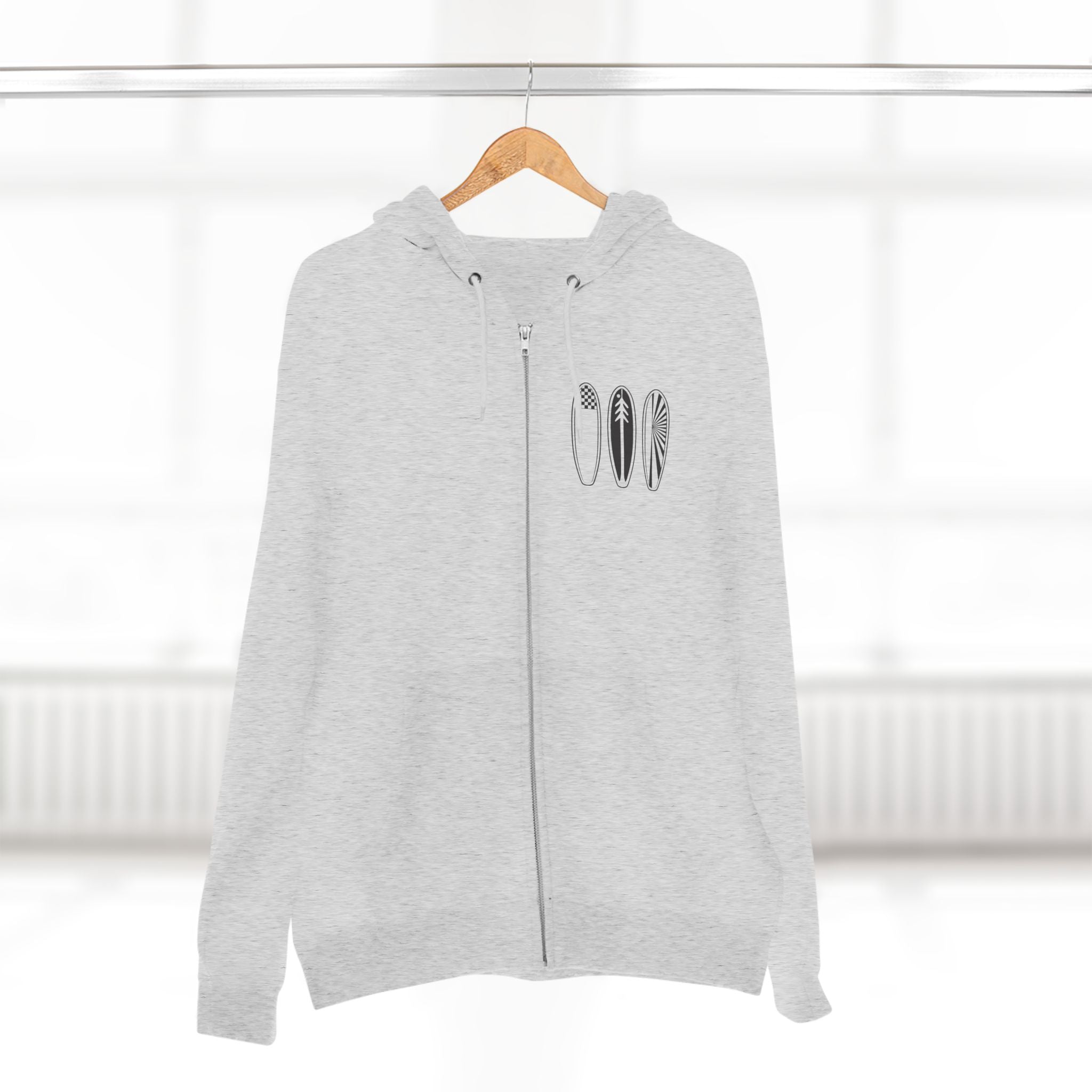 Ventana Three Board Unisex - Zip Cotton Blend Fleece Hoodie