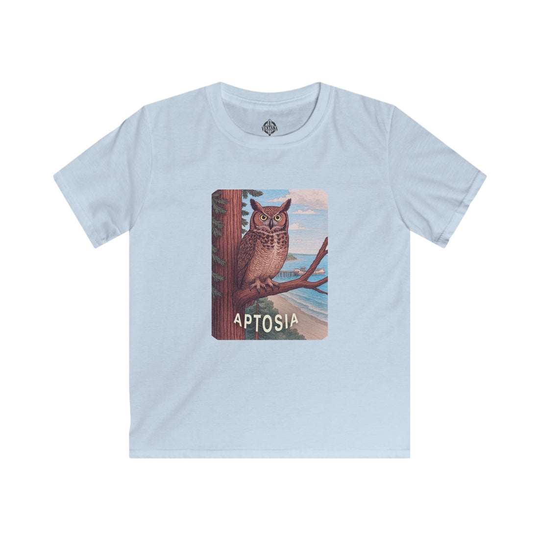 Aptos California Aptosia Owl Kids - Soft Style U.S. Cotton T-Shirt