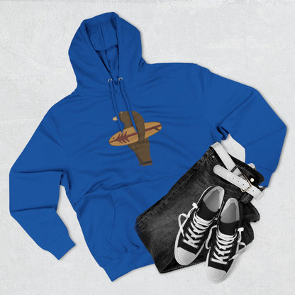 Surfing Grizzly Bear by Fabian Lavater Unisex - Pull-Over Cotton Blend Fleece Hoodie