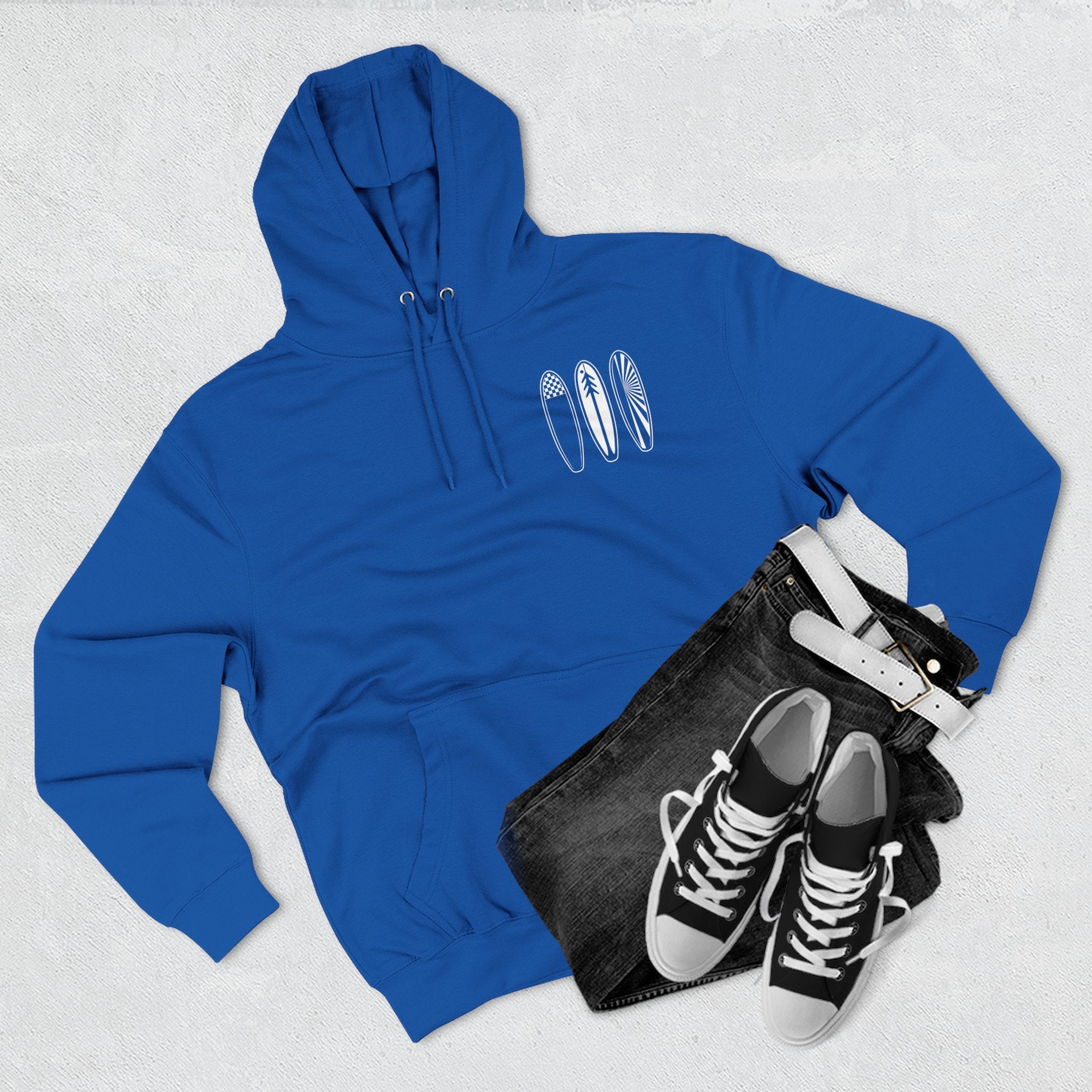 Ventana Three Board - Unisex Pull-Over Cotton Blend Fleece Hoodie