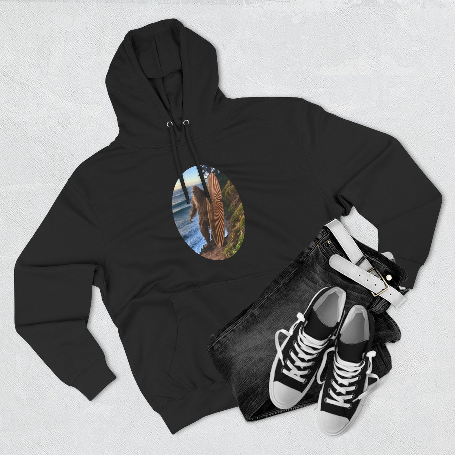 Ventana Real Surfsquatch Unisex - Pull-Over Cotton Blend Fleece Hoodie