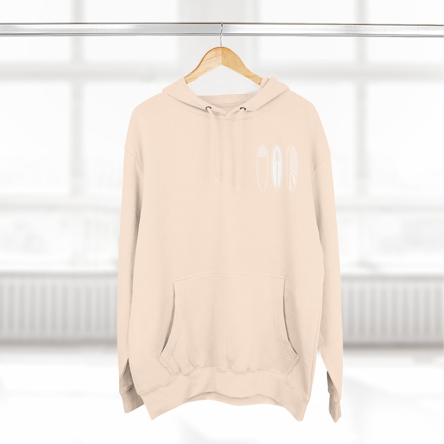 Ventana Three Board - Unisex Pull-Over Cotton Blend Fleece Hoodie