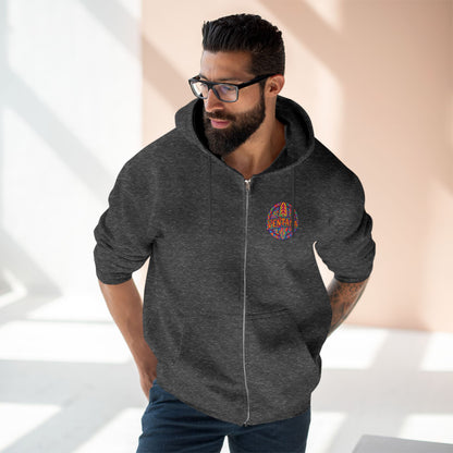Ventana Psychedelic Treefish Logo Unisex - Zip Cotton Blend Fleece Hoodie