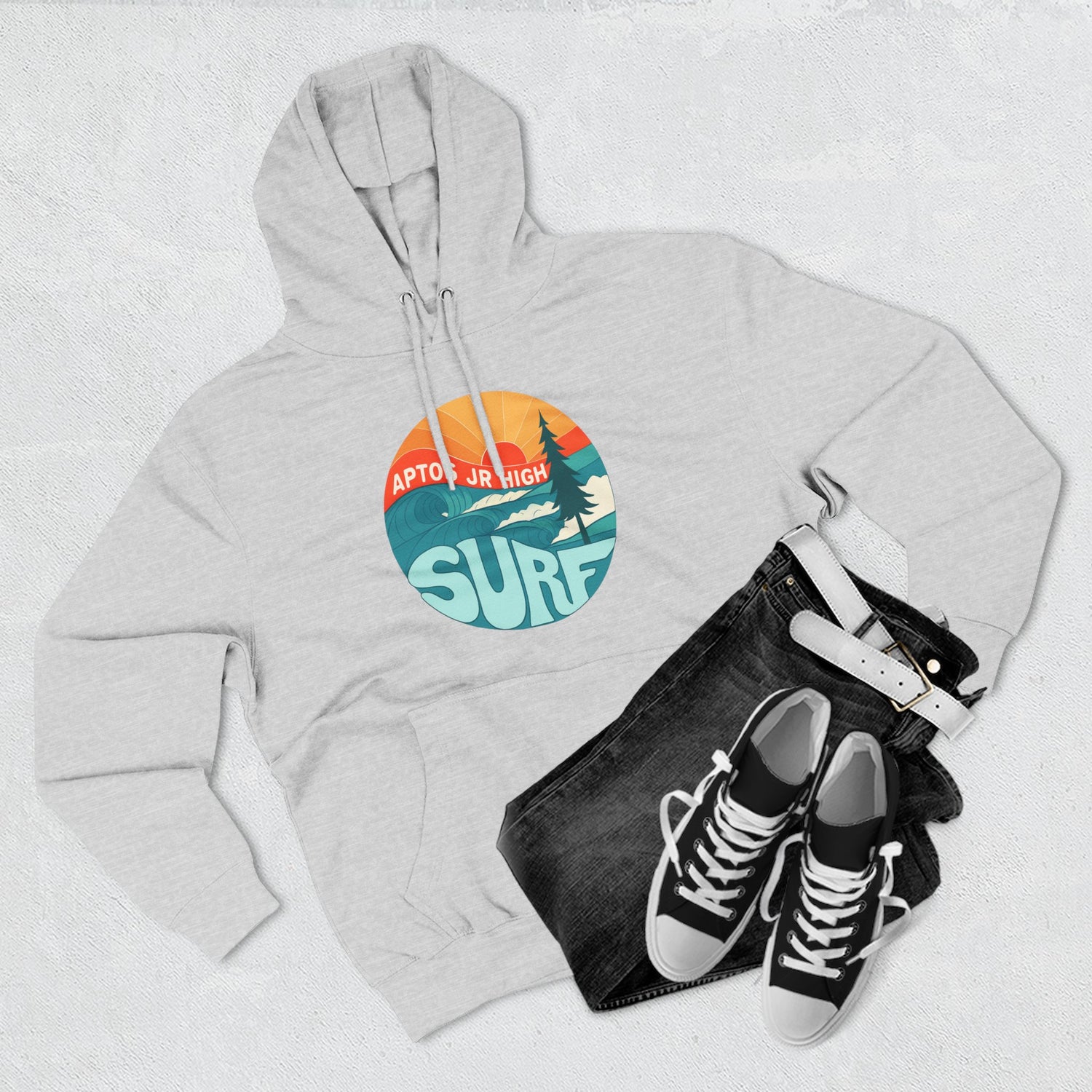 Aptos Junior High Surf Team Sunset Unisex - Pull-Over Cotton Blend Fleece Hoodie