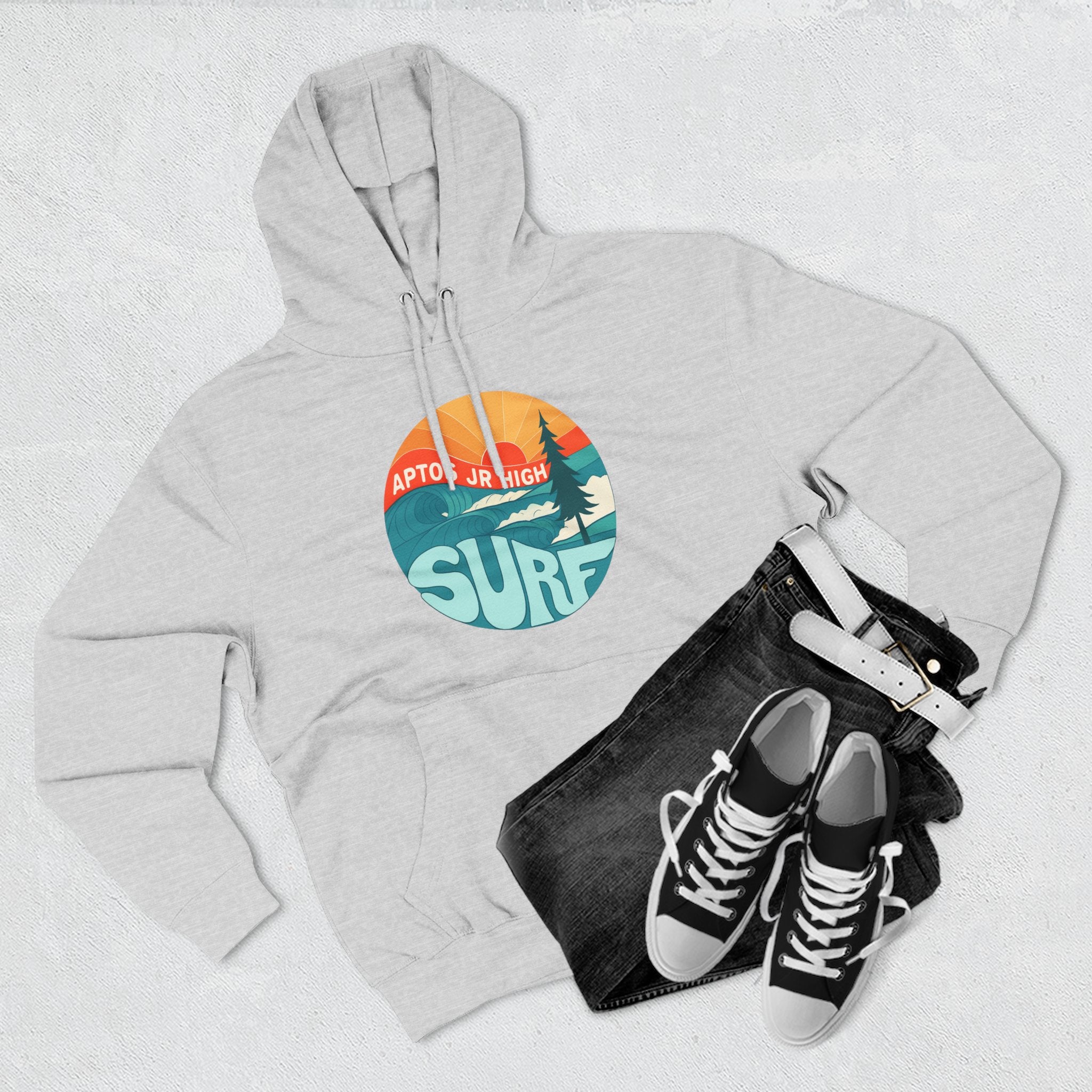 Aptos Junior High Surf Team Sunset Unisex - Pull-Over Cotton Blend Fleece Hoodie
