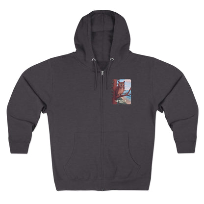 Aptos California Aptosia Owl Unisex - Zip Cotton Blend Fleece Hoodie