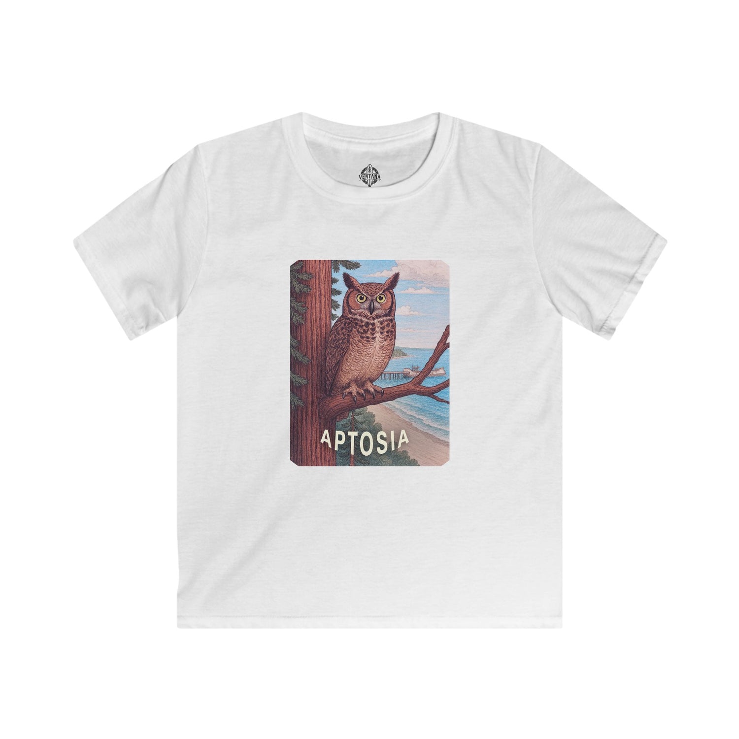 Aptos California Aptosia Owl Kids - Soft Style U.S. Cotton T-Shirt