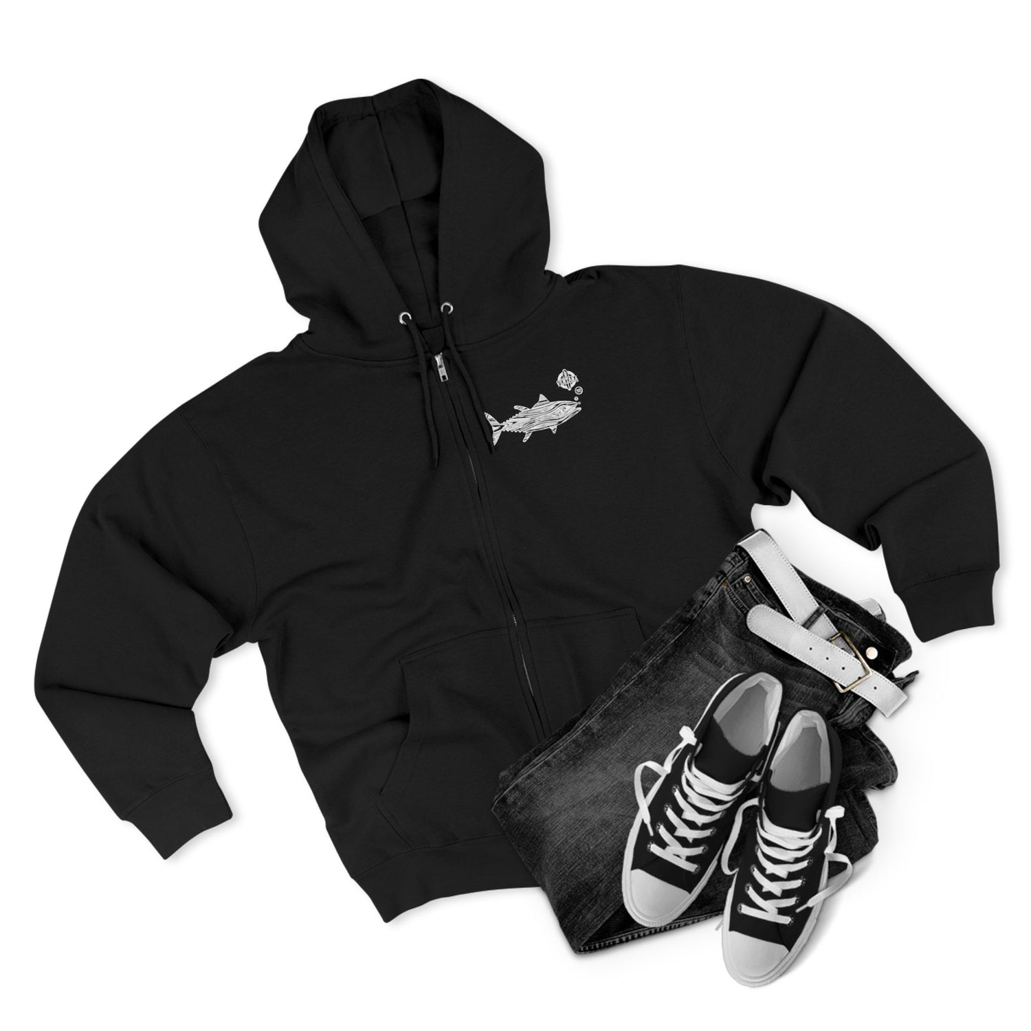 Ventana Wooden Tuna Unisex - Zip Cotton Blend Fleece Hoodie