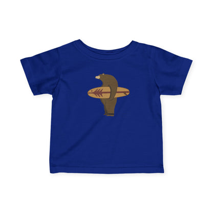 Surfing Grizzly Bear by Fabian Lavater - Infant 100% Cotton T-Shirt