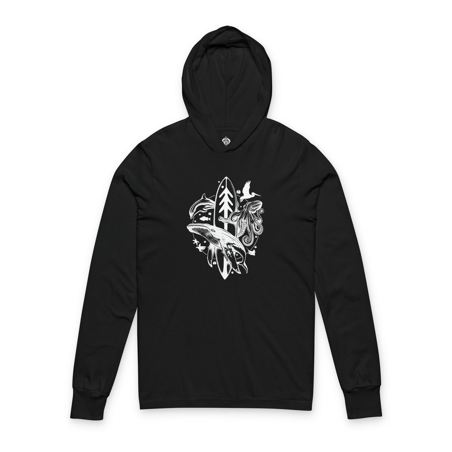 Ventana Monterey Bay by Thiago Bianchini Unisex - Cotton Long Sleeve Hooded T-Shirt