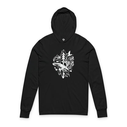 Ventana Monterey Bay by Thiago Bianchini Unisex - Cotton Long Sleeve Hooded T-Shirt