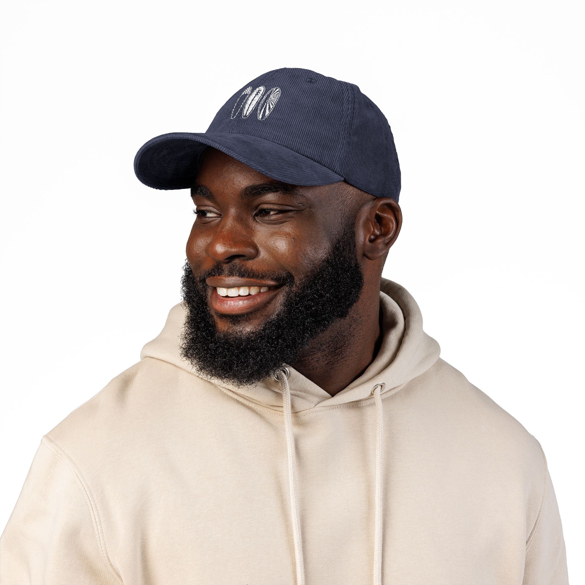 Ventana Three Board Embroidered Corduroy Cap - 100% Cotton