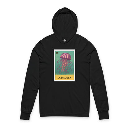 Sea Jelly Lotería Unisex - Cotton Hooded Long Sleeve Hooded T-Shirt (La Medusa)
