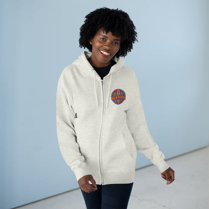 Ventana Psychedelic Treefish Logo Unisex - Zip Cotton Blend Fleece Hoodie