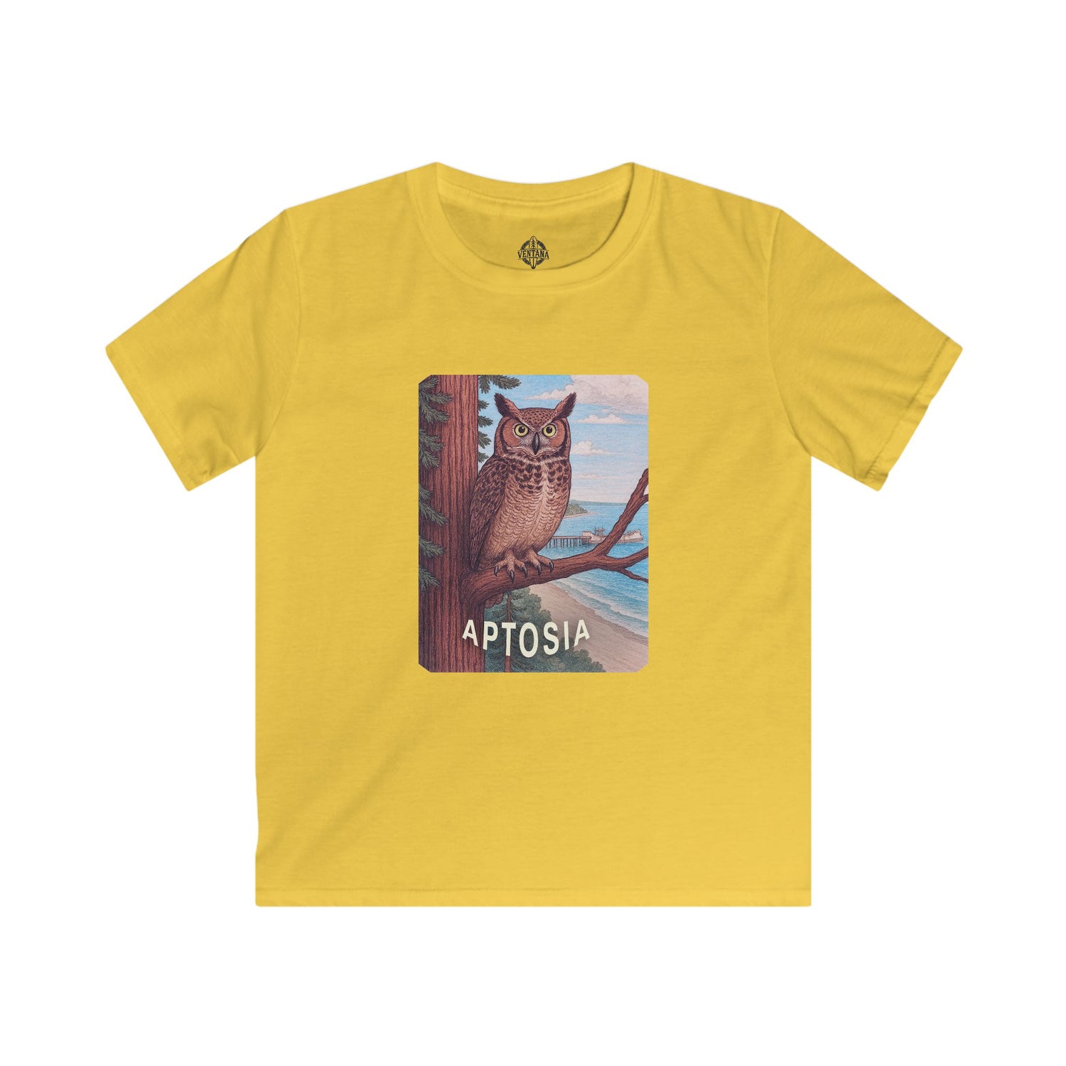 Aptos California Aptosia Owl Kids - Soft Style U.S. Cotton T-Shirt