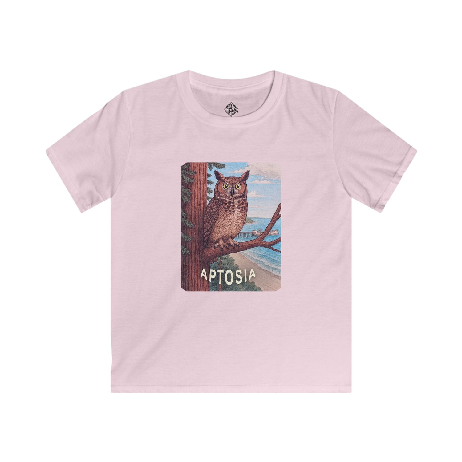 Aptos California Aptosia Owl Kids - Soft Style U.S. Cotton T-Shirt