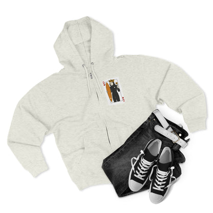 Queen of Hearts Surfer Unisex - Zip Cotton Blend Fleece Hoodie
