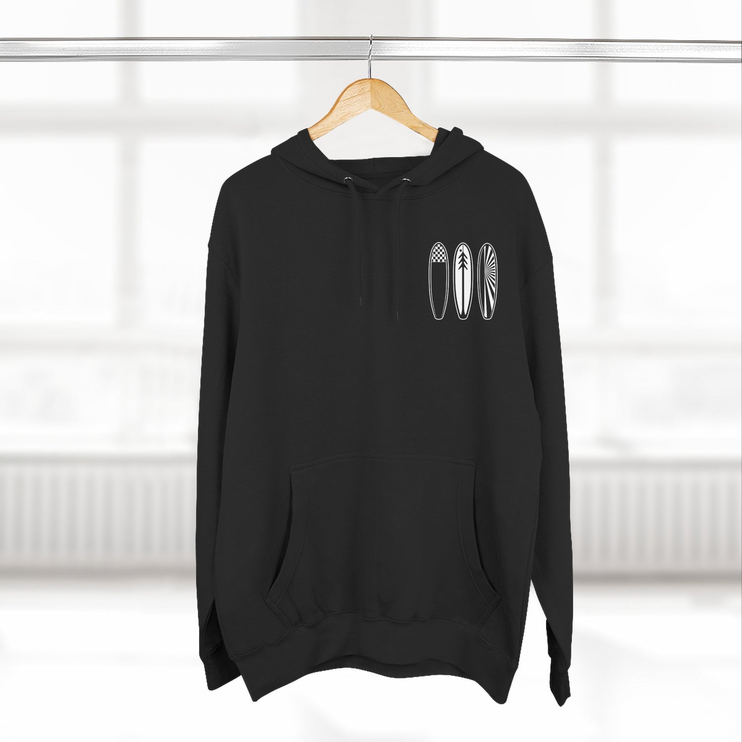 Ventana Three Board - Unisex Pull-Over Cotton Blend Fleece Hoodie