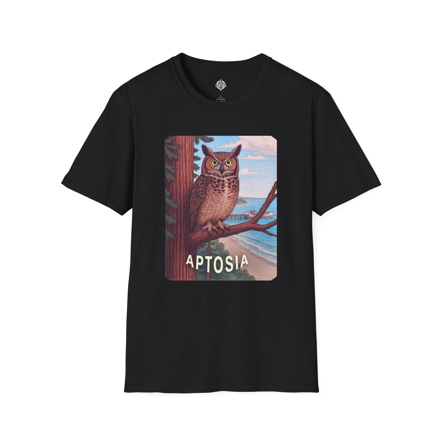Aptos California Aptosia Owl Unisex - U.S. Cotton T-Shirt