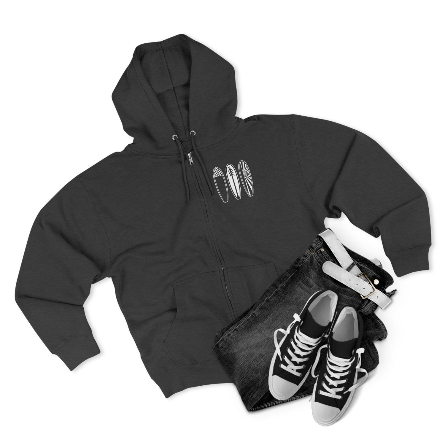 Ventana Three Board Unisex - Zip Cotton Blend Fleece Hoodie