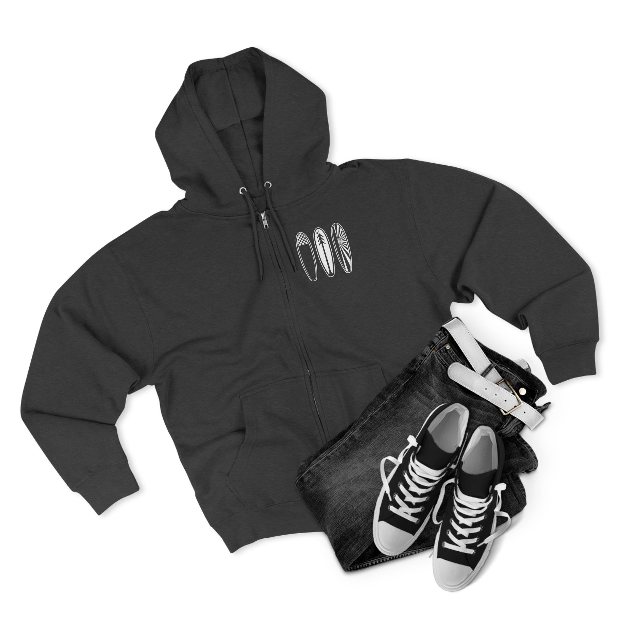 Ventana Three Board Unisex - Zip Cotton Blend Fleece Hoodie