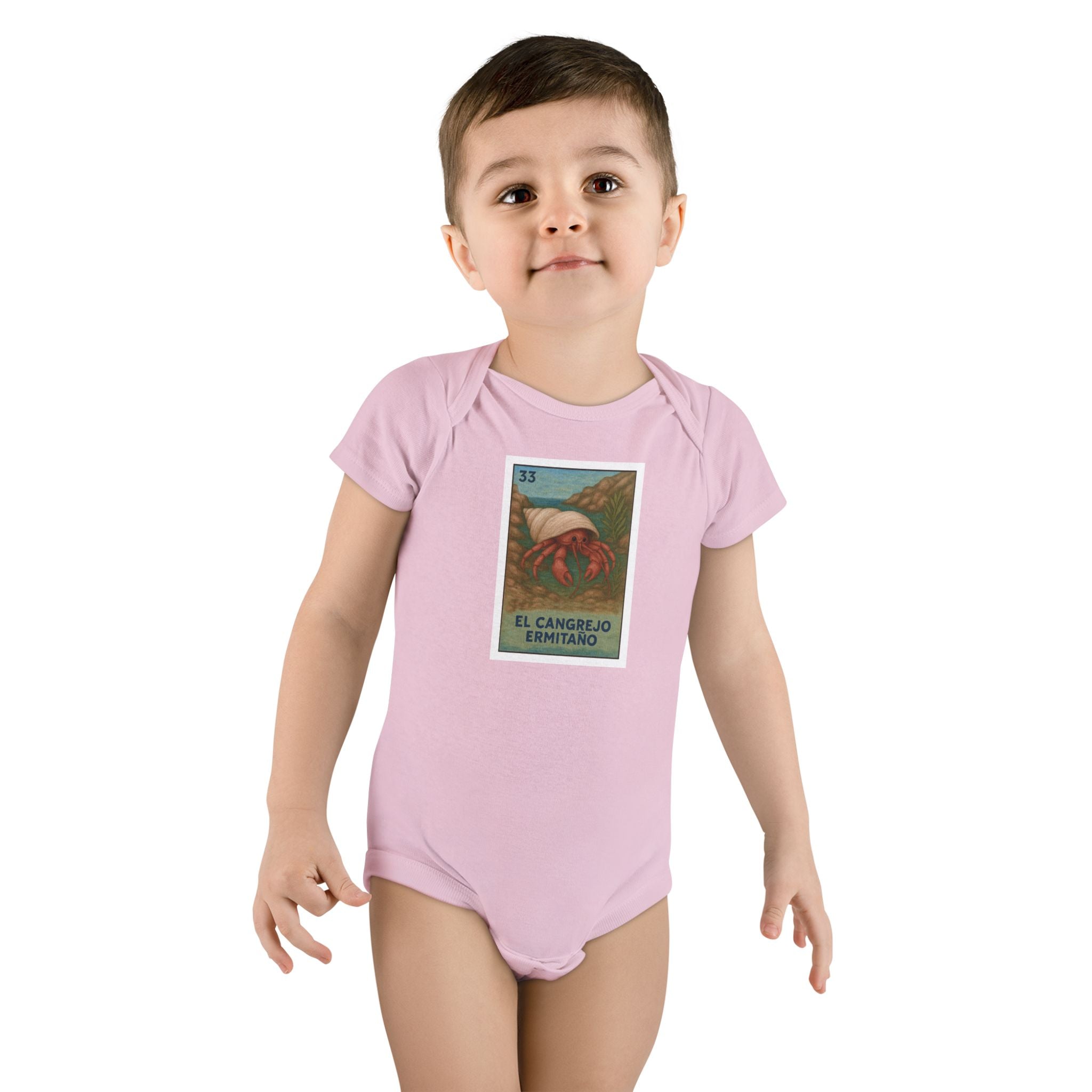 Hermit Crab Lotería - Baby Short Sleeve 100% Cotton Onesie (El Cangrejo Ermitaño)