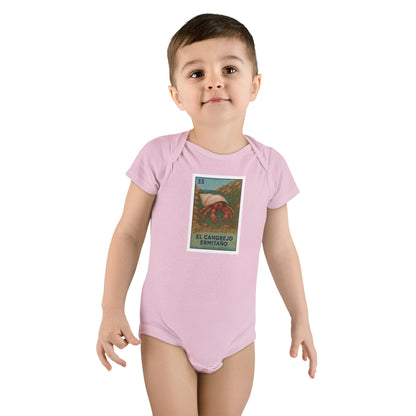 Hermit Crab Lotería - Baby Short Sleeve 100% Cotton Onesie (El Cangrejo Ermitaño)