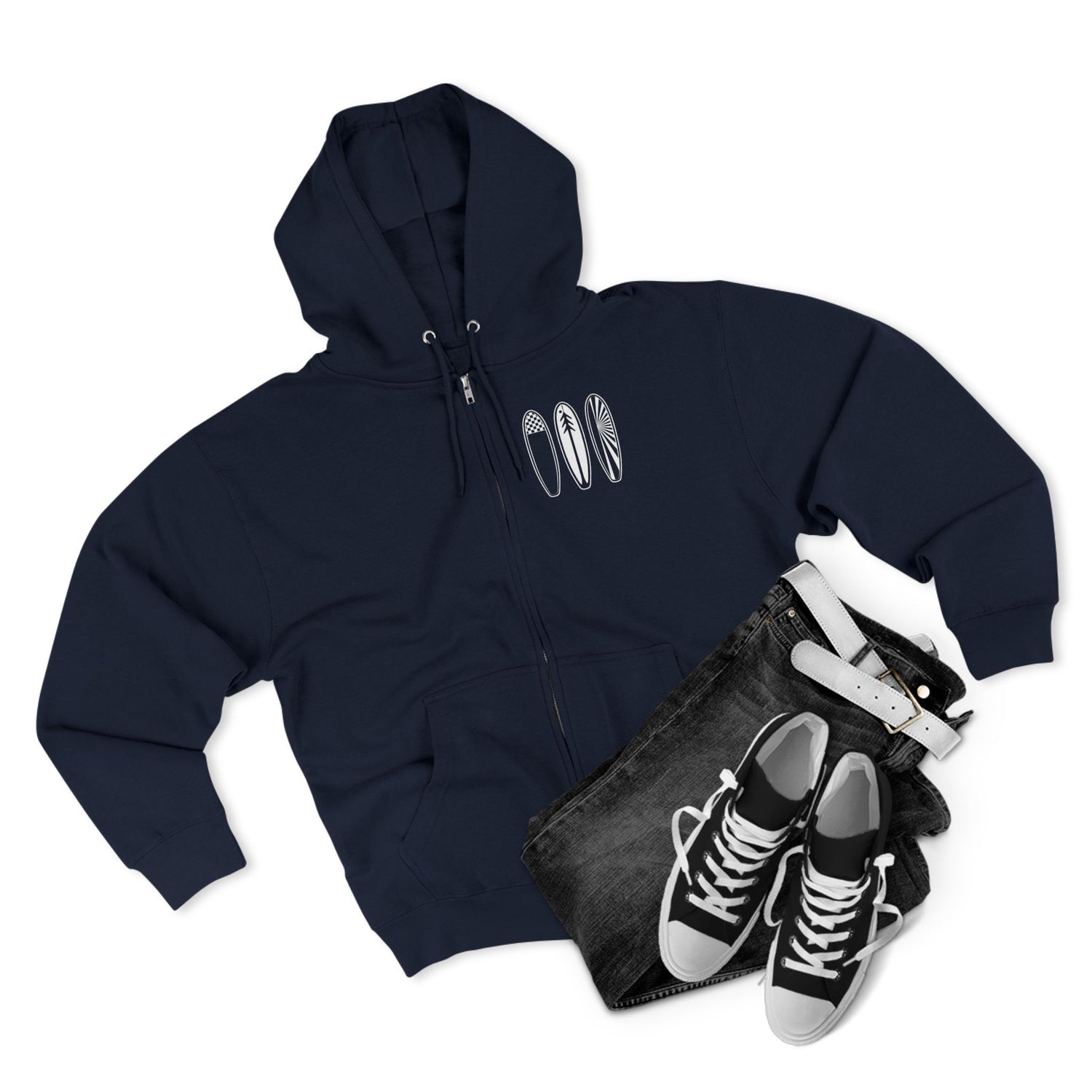 Ventana Three Board Unisex - Zip Cotton Blend Fleece Hoodie