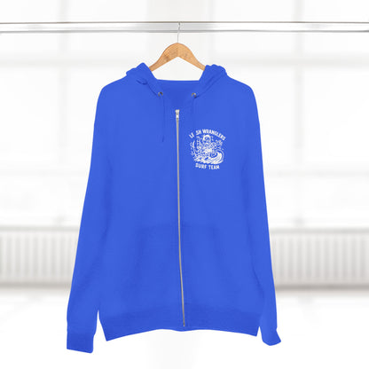 Leash Wranglers Surf Team Unisex - Zip Cotton Blend Fleece Hoodie