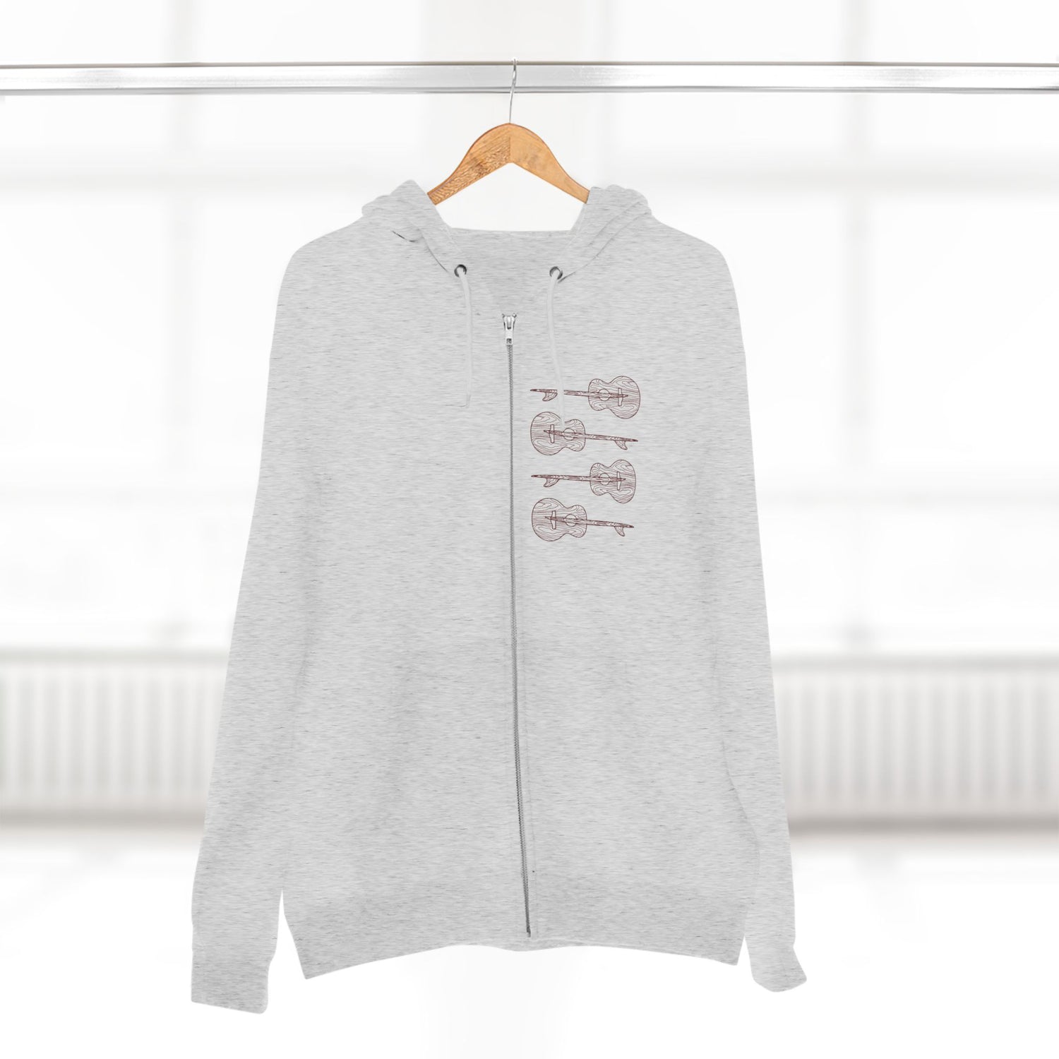 Ventana Santa Cruz Guitar Collab Unisex - Zip Cotton Blend Fleece Hoodie