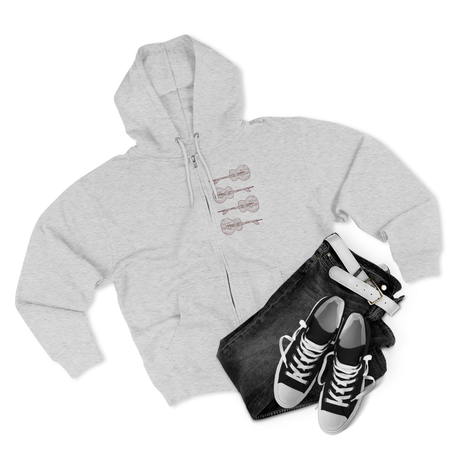 Ventana Santa Cruz Guitar Collab Unisex - Zip Cotton Blend Fleece Hoodie