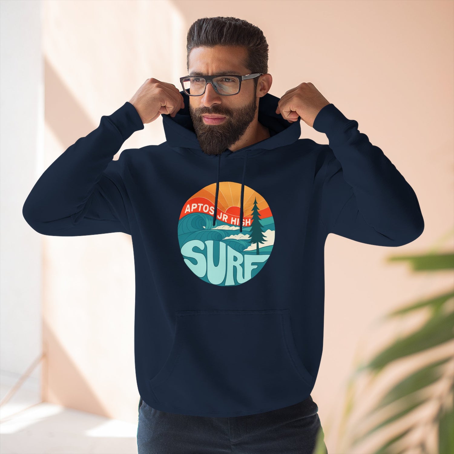 Aptos Junior High Surf Team Sunset Unisex - Pull-Over Cotton Blend Fleece Hoodie
