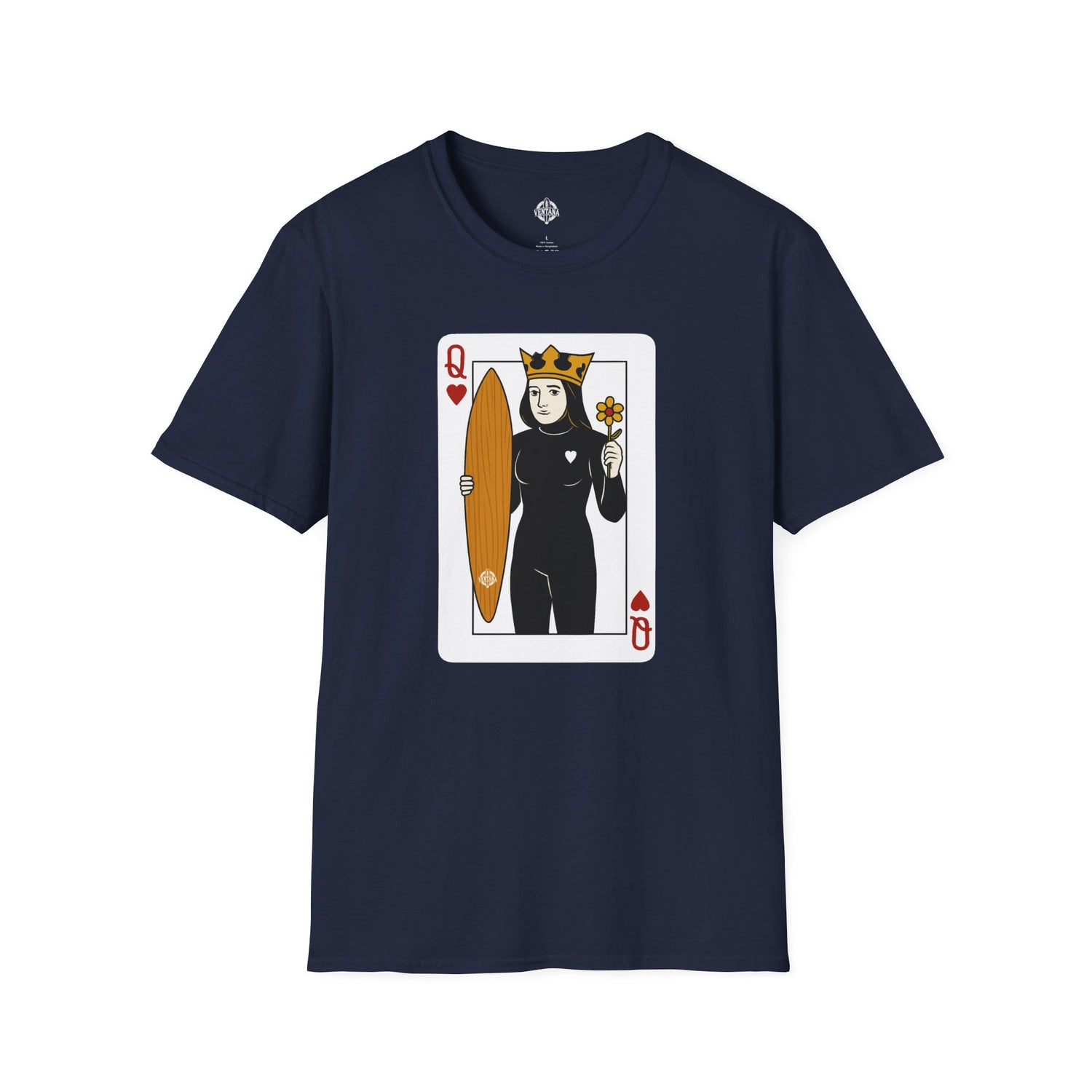 Queen of Hearts Surfer Unisex - U.S. Cotton T-Shirt
