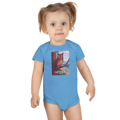 Aptos California Aptosia Owl - Baby Short Sleeve 100% Cotton Onesie