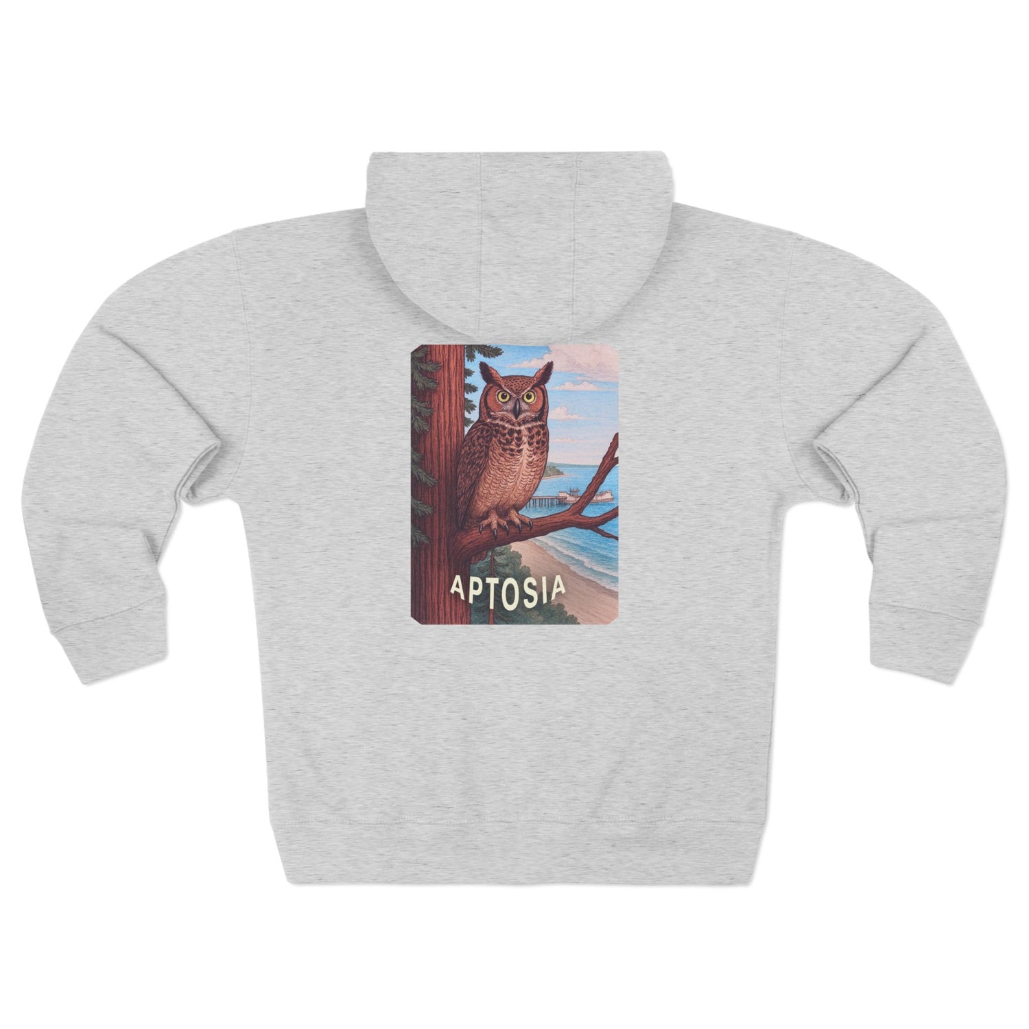 Aptos California Aptosia Owl Unisex - Zip Cotton Blend Fleece Hoodie