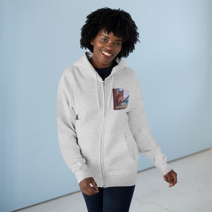 Aptos California Aptosia Owl Unisex - Zip Cotton Blend Fleece Hoodie
