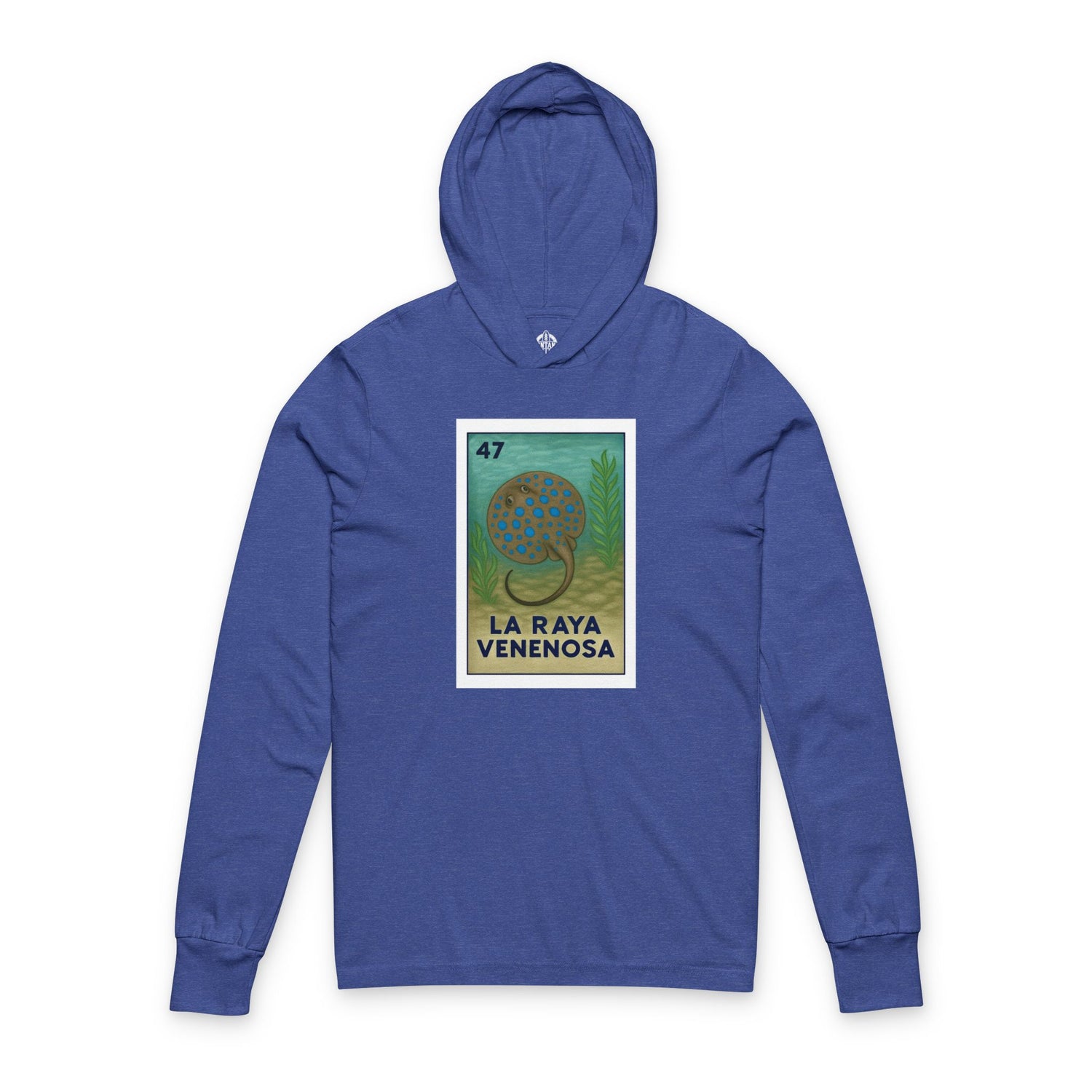 Stingray Lotería Unisex - Cotton Hooded Long Sleeve Hooded T-Shirt (La Raya Venenosa)