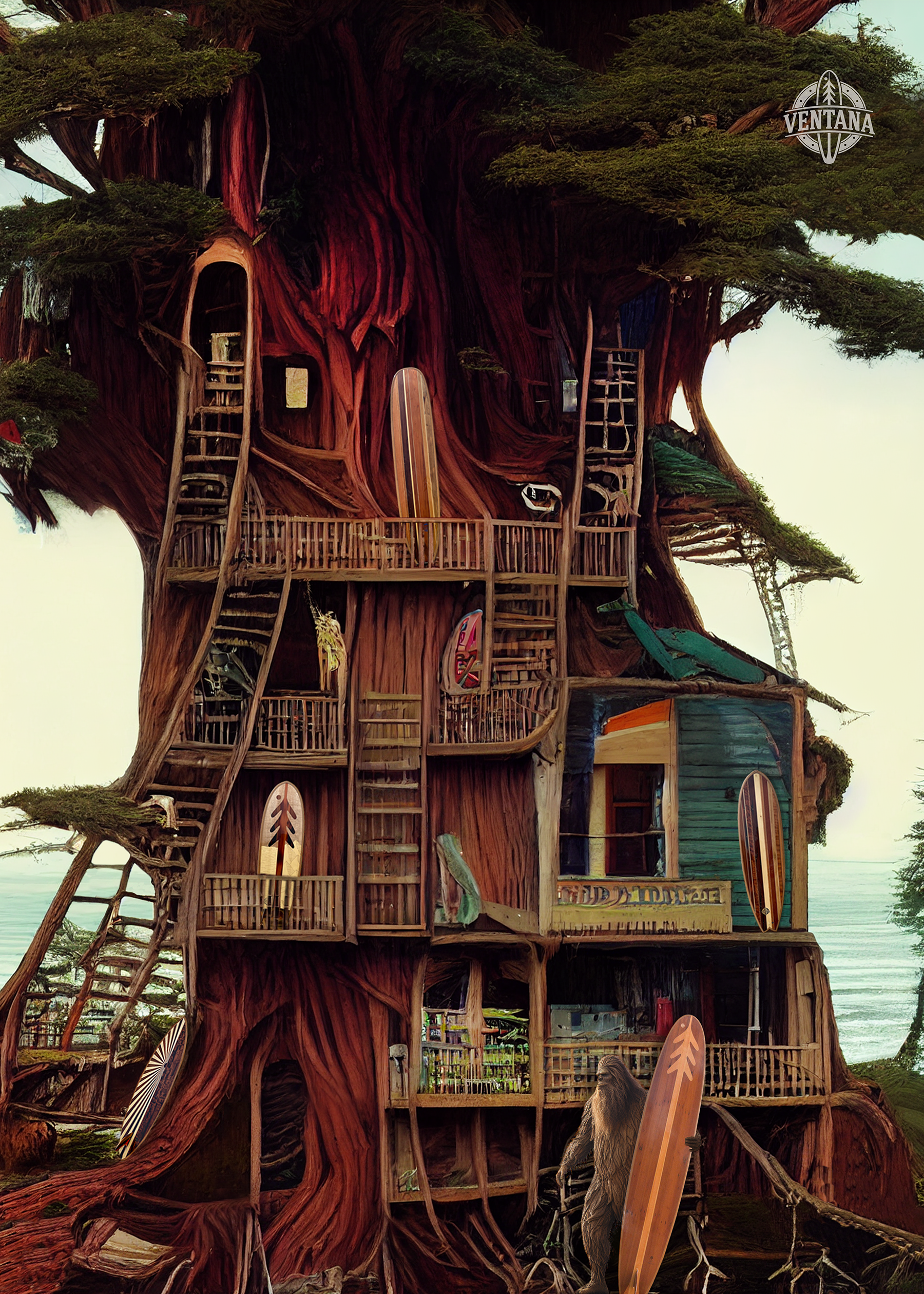 Ventana Surfsquatch Treehouse 1000 Piece Puzzle