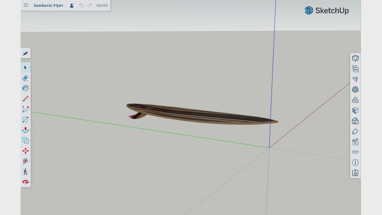 Ventana Surfboard as a SketchUp 3D model - video