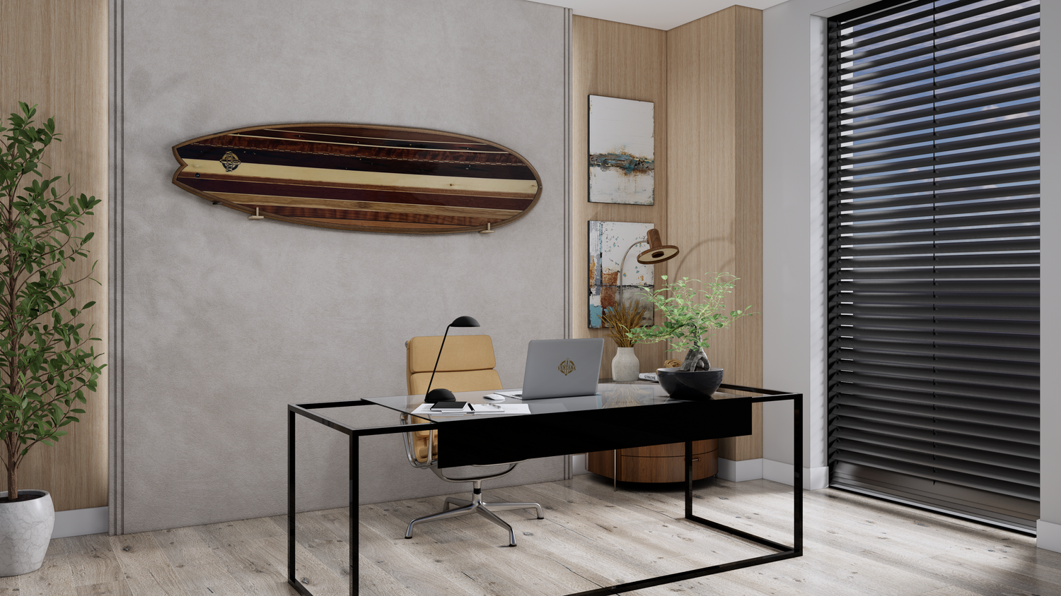 Ventana Surfboard in a Home Office