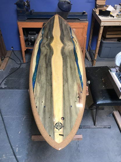 Wooden Surfboard - Resin art - Kelp Forest 6&