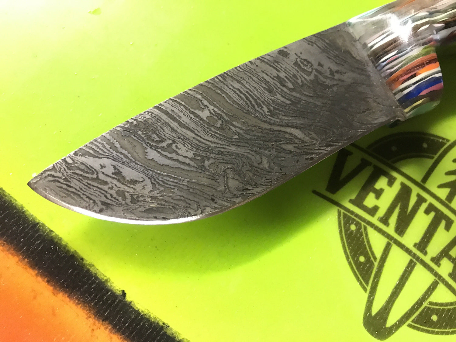 Ventana Resin Knife Damascus Steel Blade